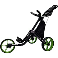 CaddyTek Carrito de Golf de 3 Ruedas – Carro Plegable Ligero con Freno de pie – fácil de Abrir y Cerrar